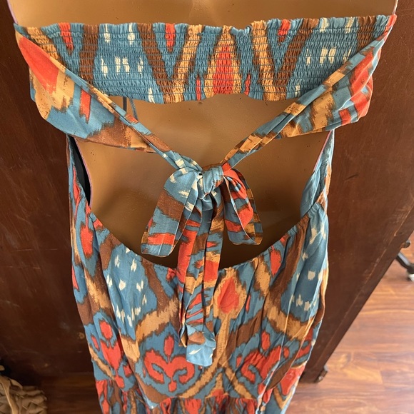 Free People Blue Tie-Dye Strapless Maxi Dress With Open Back - Picture 4 of 4